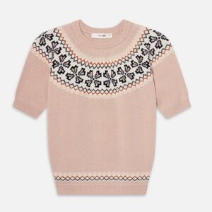 FRAME Short Sleeve Cashmere Fair Island Sweater